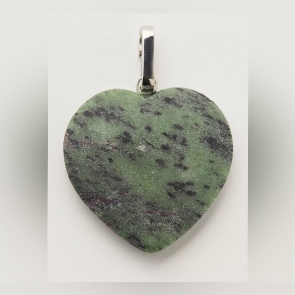 ~ Free People ~ ‘Stone Heart ~ Bag Charm’ *NWT* Charm~ Green ~ Hardware~ Silver